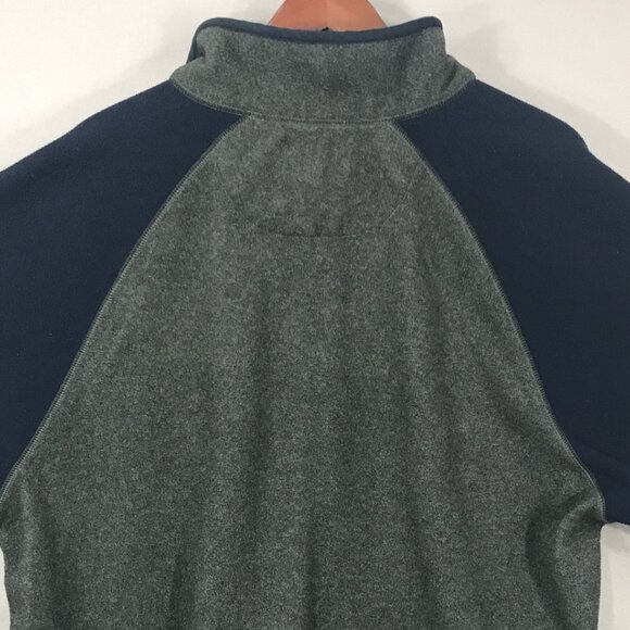 Sonoma Sport Sweatshirt Mens Large Gray & Navy Fleece Pullover 1/4 Zipper Pocket - Picture 4 of 14